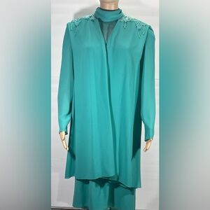 Ursula of Switzerland Teal Midi Dress